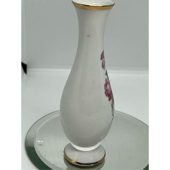 Vtg GEROLD PORZELLAN 6" E&R Pink Wild Roses Bud Vase Made in West Germany, B3#12 - Picture 4 of 5